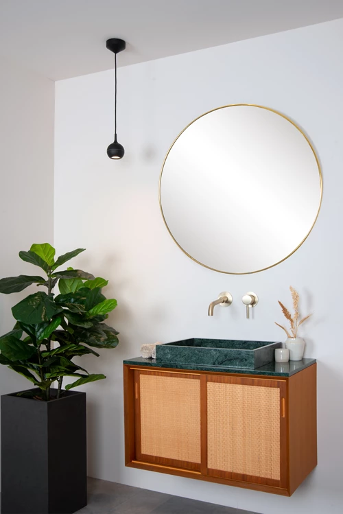 Lucide FAVORI - Pendant light Bathroom - 1xGU10 - IP44 - Black - atmosphere 1